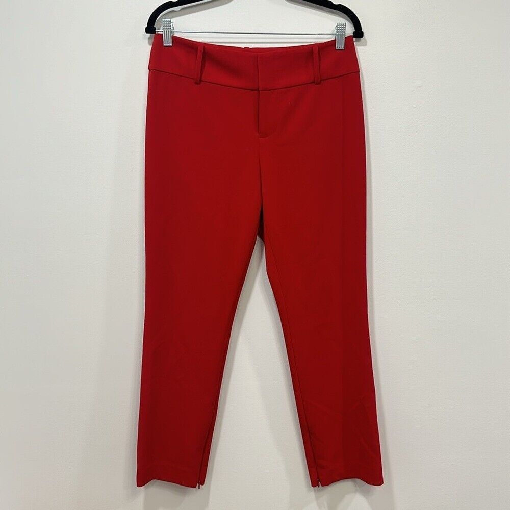 Alice‎ & Olivia Womens Pants 6 Ruby Red Holiday Trouser Career Tapered NEW Party